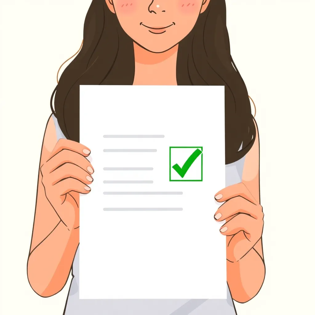 Person holding a cleared official document